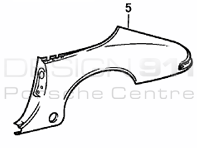 Targa posteriore 1/4 pannello. Porsche 911 1978-86 2.7L Carrera / SC - 91150306150GRV, 91150306250GRV