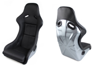 Stoelen in racestijl, zwart leer met zilveren zitschaal. Porsche 964/993 - SET11.1.101Z, SET111101Z