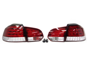 Rear Indicator Units LED Fully Smoked OPTIK FIBRE LOOK VW GOLF MK6 (PAIR) - 2215991, 0002215991