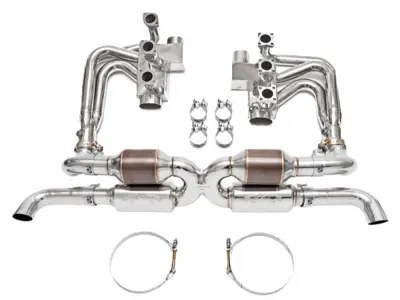 Fabspeed RSR 排气歧管套件，不带热交换器，带运动型催化器。适用于保时捷 964 Carrera (1989-1994) - 96411104504, 96411104605 - FS.POR.964.RSRWOHS, FS.POR.964.RSRWOHTS
