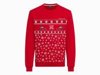 男女通用运动衫，红色 - 圣诞主题