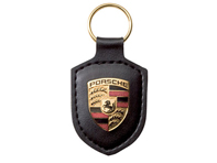 Porsche Crested Leather Keyring, BLACK - WAP050090OE, WAP0500900E