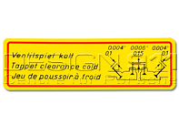 Sticker Valve Clearance. Porsche 356 - PCG70101500