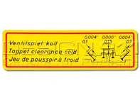 Sticker Valve Clearance. Porsche 356 - PCG70101500