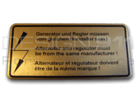 Sticker Alternator / Regulator. Porsche 911 / 912 / 914 - 90100650800