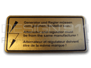 Aufkleber Lichtmaschine / Regler. Porsche 911 / 912 / 914 - 90100650800