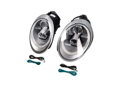 SCHEINWERFER DUAL PROJEKTOR HALOGEN + AURORA LICHT Porsche 997 05-08 SILBER LHD - 99763115713, 99763115813