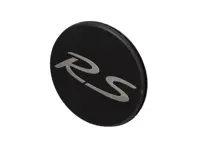 Middenwielslot 'RS' dopembleem, in matzwart. Porsche 991 GT2 RS / GT3 RS - 9P1601349JOK1, 99136120795