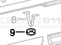 Afdichtring voor deurlijstclip. Porsche 911 65-98 - 91153130900