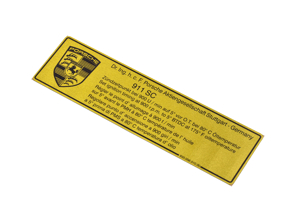 Set di adesivi Fasatura dell'accensione a 900 giri/min. Porsche 911 - 93000651000