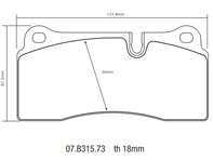 Replacement brake pad kit for Brembo GT Big Brake Kit - 2P19001A, 2P19001A1, 2P19001A2, 2P19001A3, 07B31573, 07.B315.73, 1B1.8016A