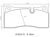 适用于 Brembo GT 大刹车套件的替换刹车片套件 - 2P19001A, 2P19001A1, 2P19001A2, 2P19001A3, 07B31573, 07.B315.73, 1B1.8016A