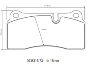 Kit de pastillas de freno de repuesto para Brembo GT Big Brake Kit - 2P19001A, 2P19001A1, 2P19001A2, 2P19001A3, 07B31573, 07.B315.73, 1B1.8016A