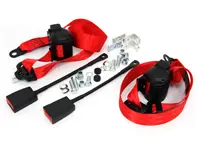 CEINTURES DE SÉCURITÉ en ROUGE - AVANT Automatique / Inertie VERTICAL B PILLER MOUNT / FLOOR BUCKLES avec L Bracket PAIRE - 92880312610, 9288031261070B, 92880312609XY015