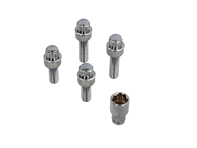Locking wheel bolt kit (+7mm/+15mm longer). Chrome plated for Porsche - 99736198009, PAF009593, 99136105700, WHT006980C, WHT006980A, 9A700698000