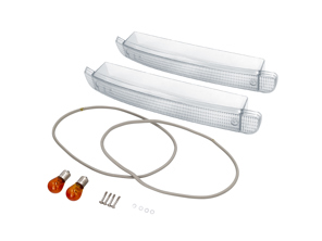 Indicator Lens Set of 2 Front CLEAR. Porsche 944S2 / 944T - 95163116100, 95163116200 - JPS944S2-FILY-CL, 1695450610