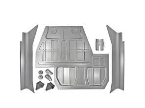 Floor pan and rocker panel kit. Porsche 356B T6 / 356C - 64450105003, 64450100206, 64450100207, 64450106900, 64450107000, 64450104900, 64450154005, 64450101700, 64450101800, 64450101706, 64450101806, PCG50105106, 64450105106, 64450105300, 64450100205, 64450115000, 64450157006 - PP119, PP120L, PP120R, PP121, PP122, PP118