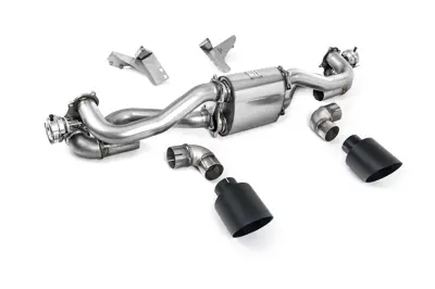 Sistema de escape Milltek GPF-Back con válvula y tubos de escape GT-115 en negro Cerakote. Porsche 718 Boxster / Cayman / GT4 2020>> - 982251053F, 982251053H, 982251053K, 982251053E, 982251053D, 982251053G - SSXPO190