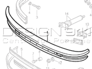 Voorbumper. Porsche 911 1982-89 voor auto's met koplampsproeiers - 93050501102, 93050501103, 91150501114, 91150501115