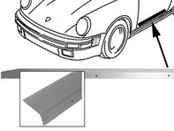 Door threshold side sills protector, Chrome. Porsche 911 1965-83 - 90155111550, 90155111650 - 1689800270, 1689800280, 8483-1, 8482-1