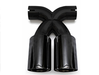 Terminale di scarico Deluxe Dual Style nero cromato. Porsche 987.2 Boxster / Cayman - 98711125730, 98711125831, 98711198130, 98711125860