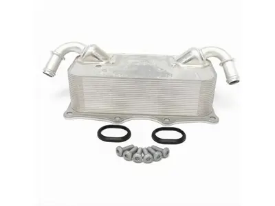 Engine oil heat exchanger & gaskets kit. Porsche 958 Cayenne / 970 Panamera - 94810728121, 94810728122, 94810717520 - 31290, V45-60-0004