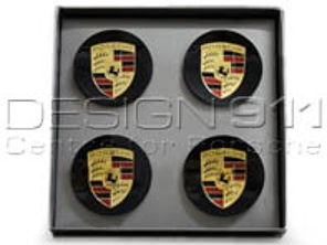 Wheel Caps with Coloured Crest for Porsche 718 Boxster / Cayman (Set of 4) - 00004460727, 00004460520