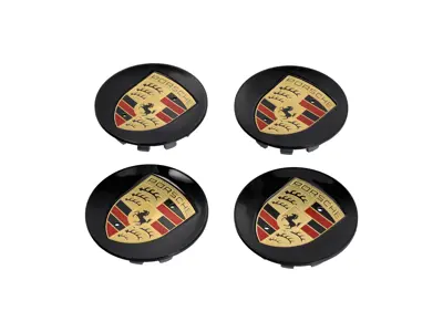 Enjoliveurs avec écusson de couleur pour Porsche 718 Boxster / Cayman (Lot de 4) - 00004460727, 00004460520