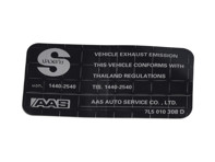 Sticker exhaust gas. Porsche 955 Cayenne / 957 Cayenne - 95500610800