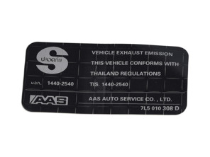 Sticker exhaust gas. Porsche 955 Cayenne / 957 Cayenne - 95500610800