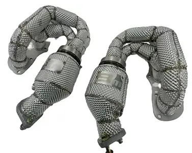 Equal length exhaust manifold with catalytic converter. Porsche 981 Boxster / 981 Cayman - 98111321101, 98111321102, 98111321103, 98111321104, 98111321105, 981113211EX, 98111321106, 981113211FX, 98111321201, 98111321202, 98111321203, 98111321204, 98111321205, 981113212EX, 98111321206, 981113212FX - 9M81113211
