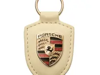 Porsche Crested Leather Keyring, CREAM - WAP0500960D, WAP0500960E