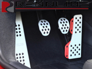 Rennline Aluminium 3 Piece Pedal Set with Porsche Decal Crest Rubber Grip. Porsche 981/991 718/991.2 PDK - P7162101C, P71.62101C
