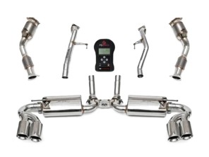 Fabspeed Exhaust Performance Package WITH ECU Tuning Upgrade, Polished Stainless Steel. Porsche 957 Turbo / Turbo S (2008-2010) - 95511302340, 95511302440, 95511302230, 95511302231, 95511302130, 95511302131 - FS.POR.957T.SPKGEP