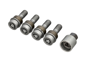 Set wielbouten met vergrendeling, zilver. Porsche 970 Panamera 2010-16 - 97036105701