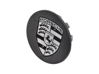 Wheel Cap 'Large Crest' Grey with Black crest for Porsche - 7PP601149, 00004460603