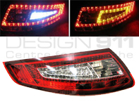 Indicator unit rear, Clear / Red with LED bulbs for Porsche 997 - 99763100095