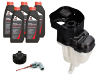 Engine coolant expansion tank kit with sensor. Porsche 986 Boxster / 987.1 Boxster 1997-06 - 99610614708, 99610614703, 99610614704, 99610614705, 99610614706, 99610614707