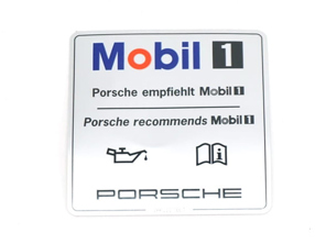 MOBIL 1 luchtfiltersticker, ZILVER. Porsche 993 (1995 – 1998) - 7PP010786T, 99300654401