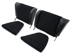 Rennsport rear seat set, Black Leatherette. Porsche 911 - 90152200522, 90152200622, 91152205101, 91152205201