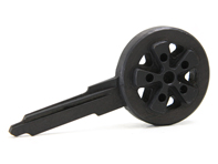 Blank key shank in black Fuchs Retro Porsche 911 1965-89 / 964/ 993 - 91153890300, 91453190310, 94453804101