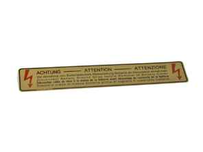 Sticker met batterijwaarschuwing. Porsche 928 / 928S - 92870115502 - PAKBD