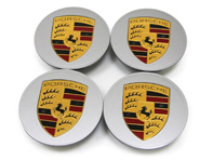 Tapacubos con escudo de color para Porsche (juego de 4) - 00004460500, 99104460009, 00004460700