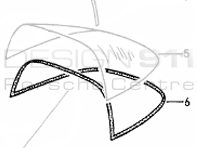 Rear Targa glass screen seal. Porsche 964 Targa - 96454505240, 96454505241