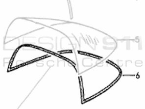Versiegelung der hinteren Targa-Glasscheibe. Porsche 964 Targa - 96454505240, 96454505241
