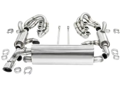 CARGRAPHIC GT Sportuitlaatsysteem voor Backdate-carrosserie, met ID42 GT-spruitstukset, verwarming, linker uitlaatpijp - 96411104504, 96411104605, 96411104502, 96421103905, 96421103932, 96421104004