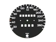 Cadran Speedo en noir Conversion 911 G 74-84 MPH en KMH - 91164151700