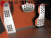 Rennline aluminium 3-delige pedaalset met rubberen grip. Porsche 911/912/930 Coupé TIPTRONIC - P70.62.51, P706251