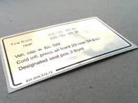 Calcomanía de presión de neumáticos. Porsche 911 SC (1978 - 1980) EE. UU. - 91100651212