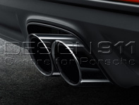 Exhaust Sport Tail Pipes BLACK. Porsche 718 (982) Boxster / 718 (982) Cayman - 98204420011, 98204420010, 98104420010, 98104420011